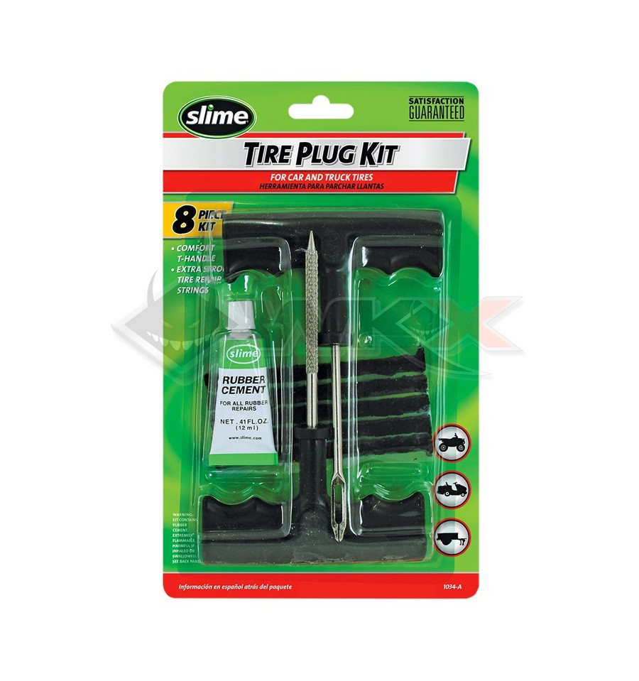 Kit de réparation de pneus Tubeless avec outils, 5 mèches et colle