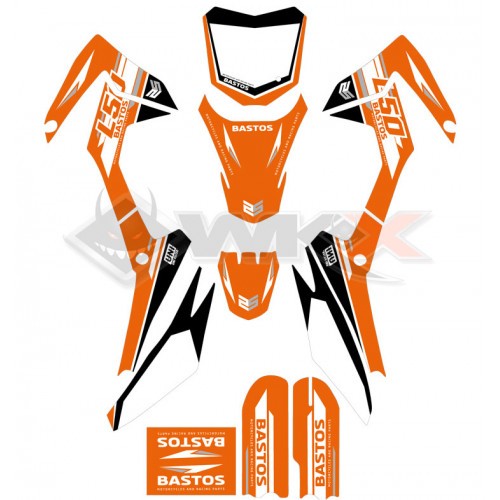 Piece Kit décoration BASTOS BIKE L50 ORANGE édition 2023 de Pit Bike et Dirt Bike