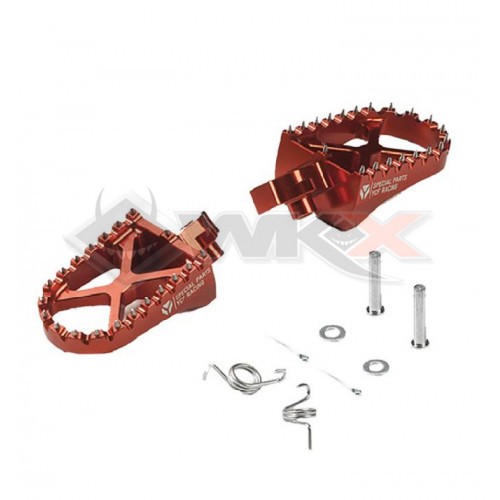 Piece Repose pieds YCF aluminium ORANGE de Pit Bike et Dirt Bike