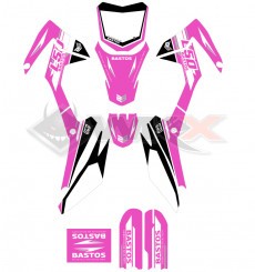 Piece Kit décoration BASTOS BIKE L50 ROSE de Pit Bike et Dirt Bike