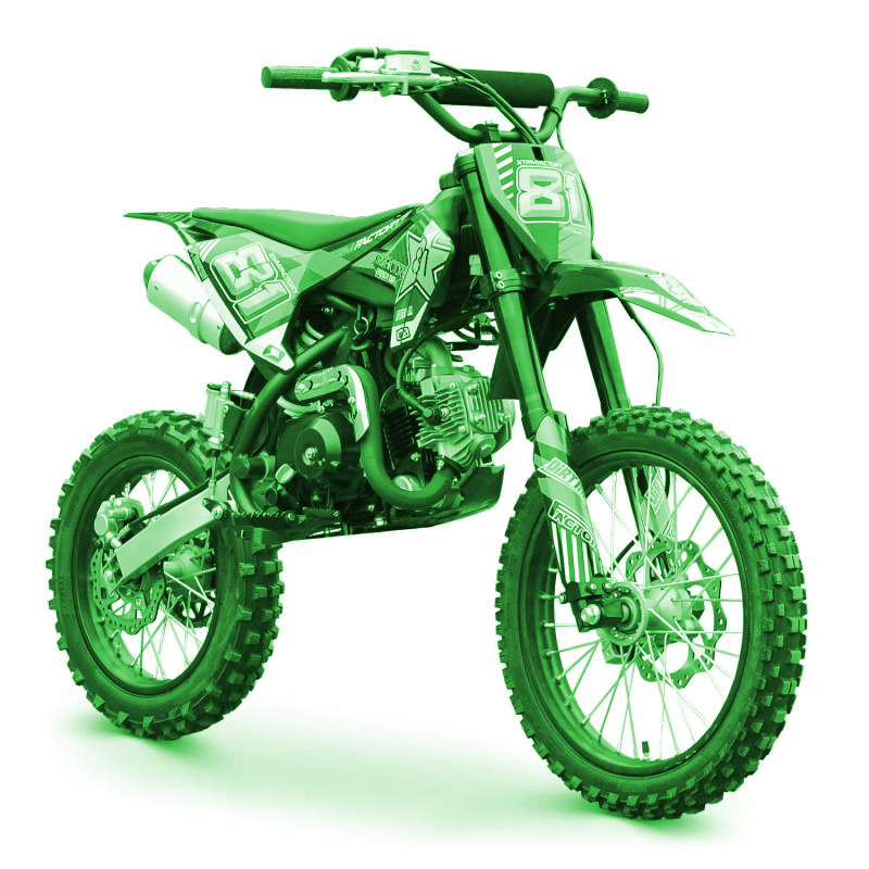 dirt bike automatique 110cc, couleur verte