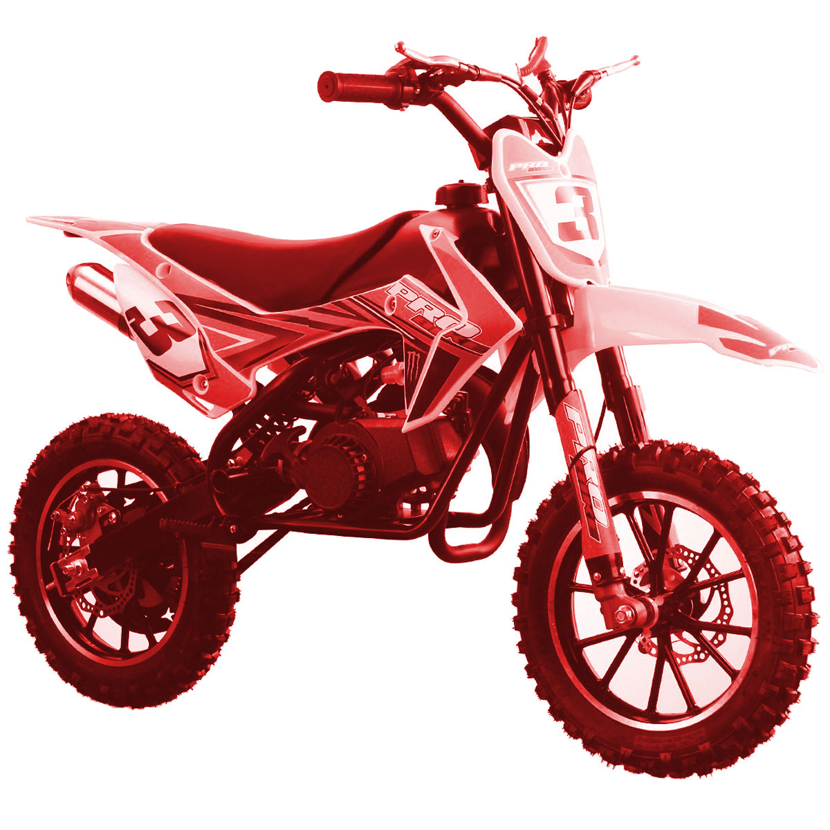 Motocross enfant 50cc de chez Probike, disponible en couleur rouge